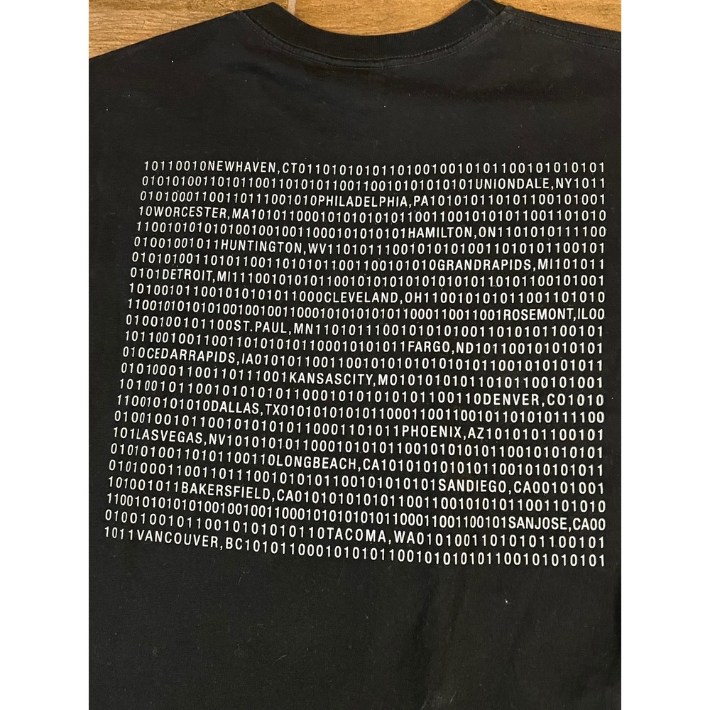 Vintage Static-X 2001 Tour Shirt Giant Tag Machine Era Binary Black Mens Large - Picture 6 of 6